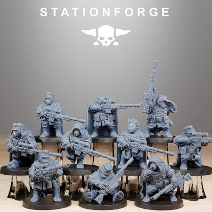Imperial Army Grim Guard Skulldarts (10 Units), 28mm heroic scale unpainted resin