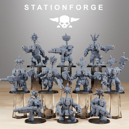 Orks Skullkrushers (10 Units), proxy miniature, squad, 28mm heroic scale unpainted resin