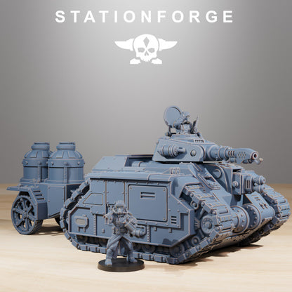 Grim Guard Flame Tank, Imperial Army proxy miniature, 28mm heroic scale unpainted resin