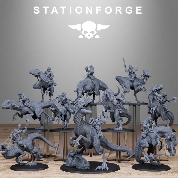 Grim Guard Jungle Raptors, Imperial Army proxy miniature, infantry, 28mm heroic scale unpainted resin