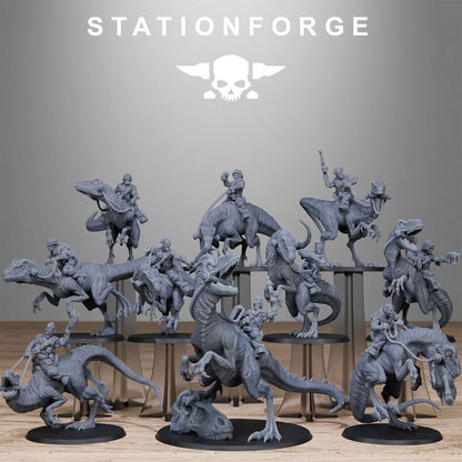 Grim Guard Jungle Raptors, Imperial Army proxy miniature, infantry, 28mm heroic scale unpainted resin