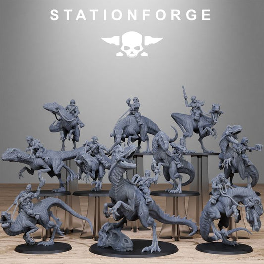 Grim Guard Jungle Raptors, Imperial Army proxy miniature, infantry, 28mm heroic scale unpainted resin