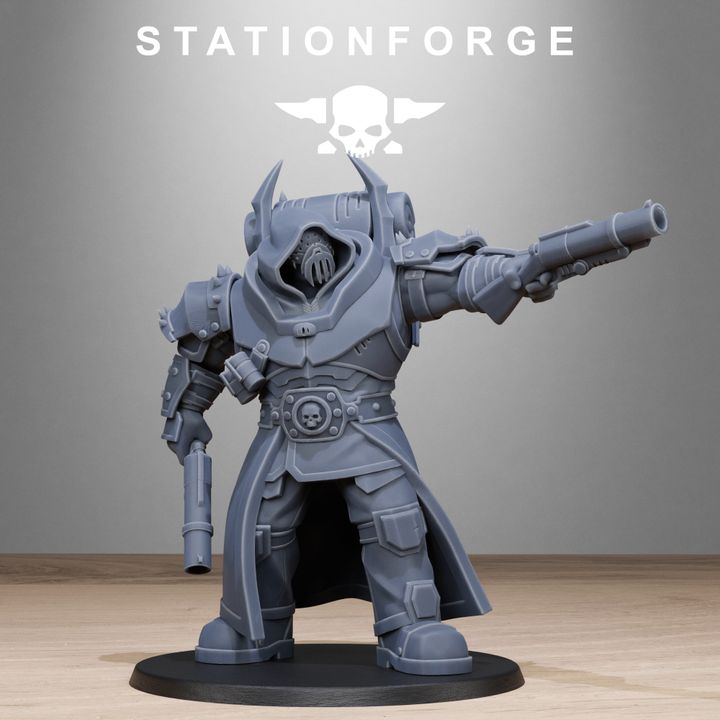 Dark Space Knights Guard Destructor, proxy miniature, infantry, 28mm heroic scale unpainted resin