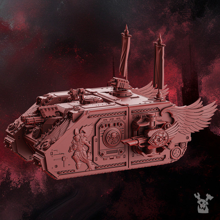 Crimson Knights Asv, proxy miniature, vehicle, 28mm heroic scale unpainted resin, view 3