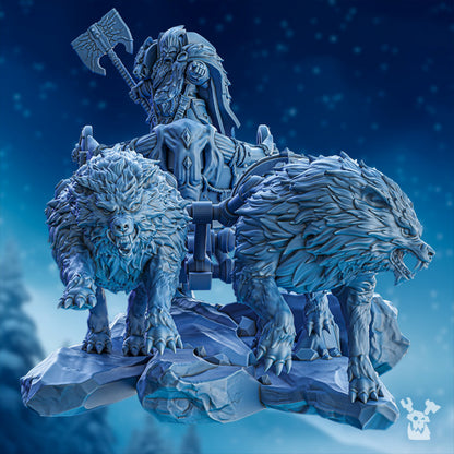 Wolf Knights Candmarr On Thunder Chariot, proxy miniature, vehicle, 28mm heroic scale unpainted resin, view 2