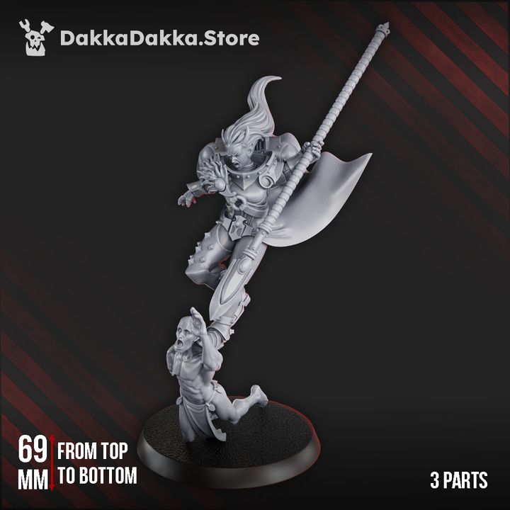 Pleasure Knights Elza Tribe Betrayer, proxy miniature, 28mm heroic scale unpainted resin