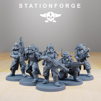 Grim Guard Tinkers, Imperial Army proxy miniature, infantry, 28mm heroic scale unpainted resin
