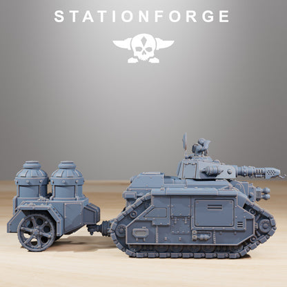 Grim Guard Flame Tank, Imperial Army proxy miniature, 28mm heroic scale unpainted resin, view 2