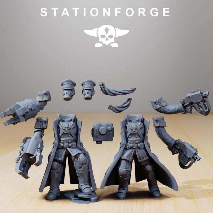 Grim Guard Officer, Imperial Army proxy miniature, infantry, 28mm heroic scale unpainted resin, view 2