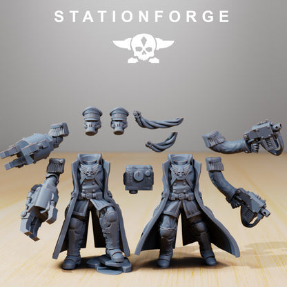 Grim Guard Officer, Imperial Army proxy miniature, infantry, 28mm heroic scale unpainted resin, view 2