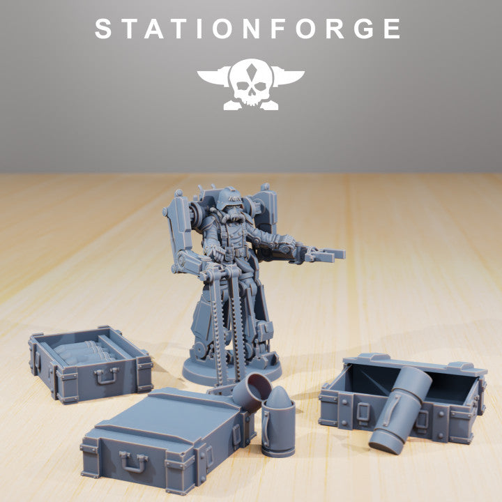 Grim Guard Light Artillery, Imperial Army proxy miniature, 28mm heroic scale unpainted resin, view 2