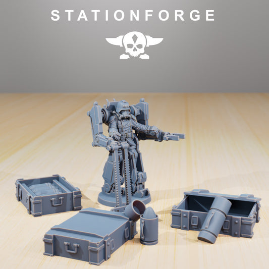 Grim Guard Light Artillery, Imperial Army proxy miniature, 28mm heroic scale unpainted resin, view 2