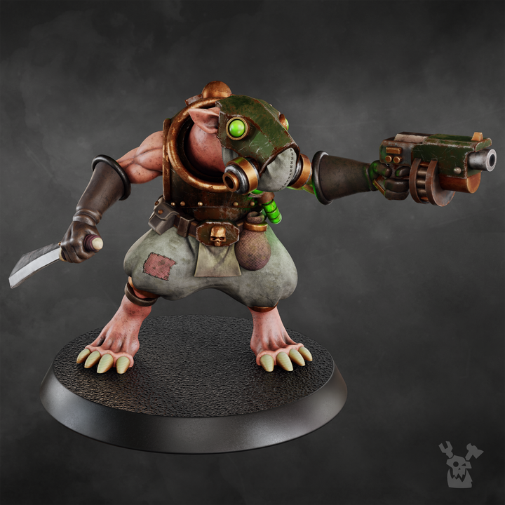Tech Priests Miner, 28mm heroic scale unpainted resin, view 3