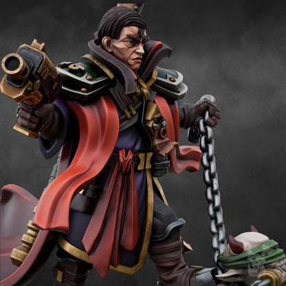Investigator George Rebelhorse, Inquisition proxy miniature, 28mm heroic scale unpainted resin, view 8