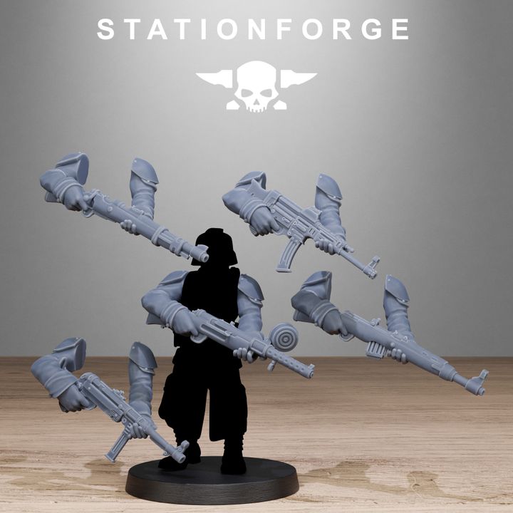 Grim Guard German Weapons Pack, Imperial Army resin conversion bits, squad, 28mm heroic scale unpainted resin, view 8