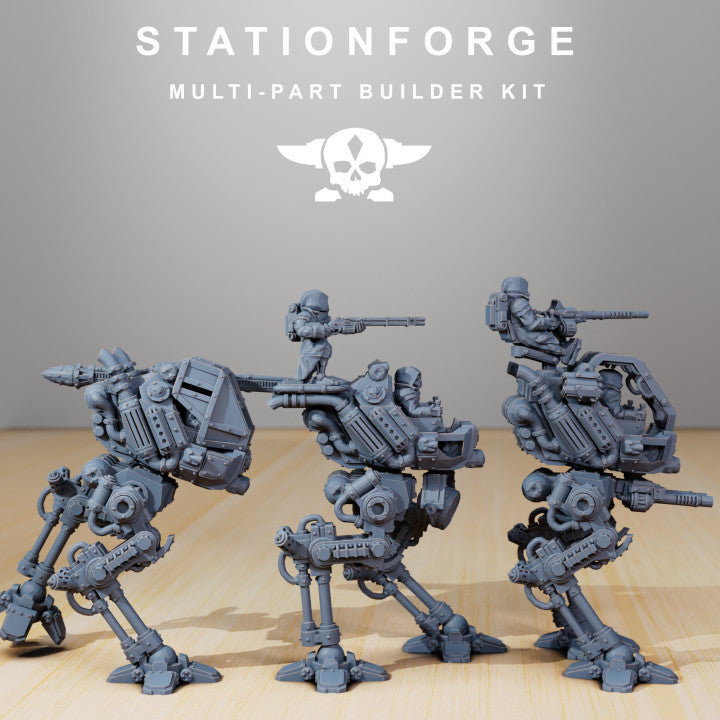 Scavenger Scout Walker Interceptor, Tech Priests proxy miniature, 28mm heroic scale unpainted resin, view 2