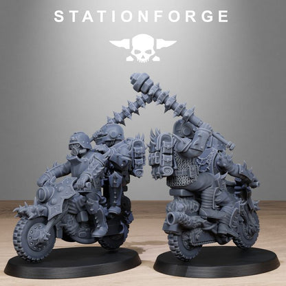 Dark Space Knights Guard Bikers, proxy miniature, infantry, 28mm heroic scale unpainted resin, view 7