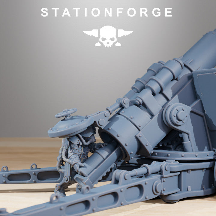 Grim Guard Heavy Artillery, Imperial Army proxy miniature, 28mm heroic scale unpainted resin, view 9