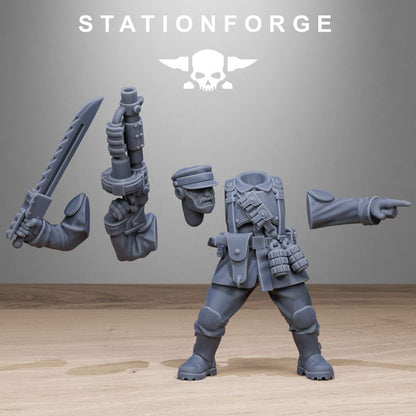 Free Guard Infantry, Imperial Army proxy miniature, 28mm heroic scale unpainted resin, view 2