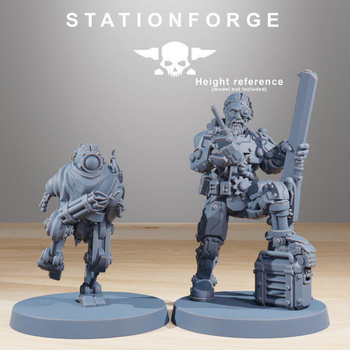 Tech Priests Scavenger Halflings (10 Units), 28mm heroic scale unpainted resin, view 2