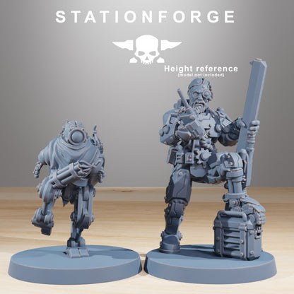 Tech Priests Scavenger Halflings (10 Units), 28mm heroic scale unpainted resin, view 2