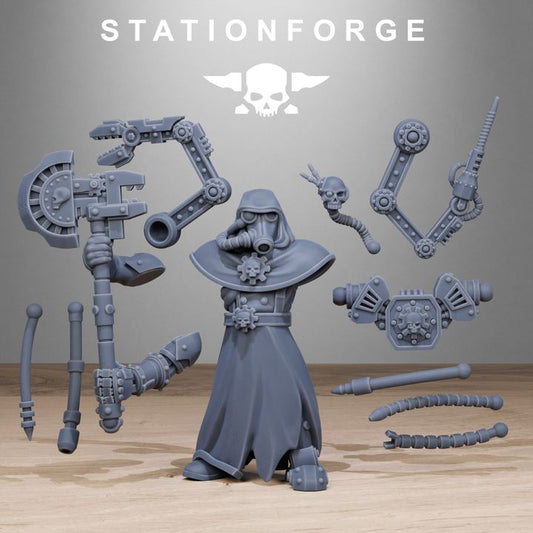 Grim Guard Tech Engineers, Imperial Army proxy miniature, character, 28mm heroic scale unpainted resin