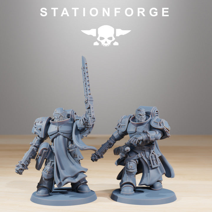 Space Knights Crusaders (10 Units), proxy miniature, squad, 28mm heroic scale unpainted resin, view 8