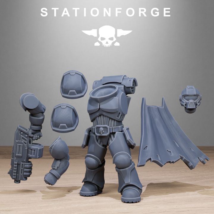 Space Knights Brutes, proxy miniature, 28mm heroic scale unpainted resin, view 2