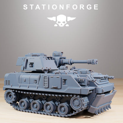 Space Knights Predator Tank, proxy miniature, 28mm heroic scale unpainted resin, view 3