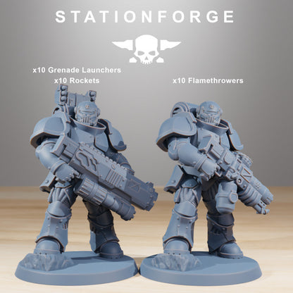Space Knights Ravagers Heads (10 Units), resin conversion bits, squad, 28mm heroic scale unpainted resin, view 4