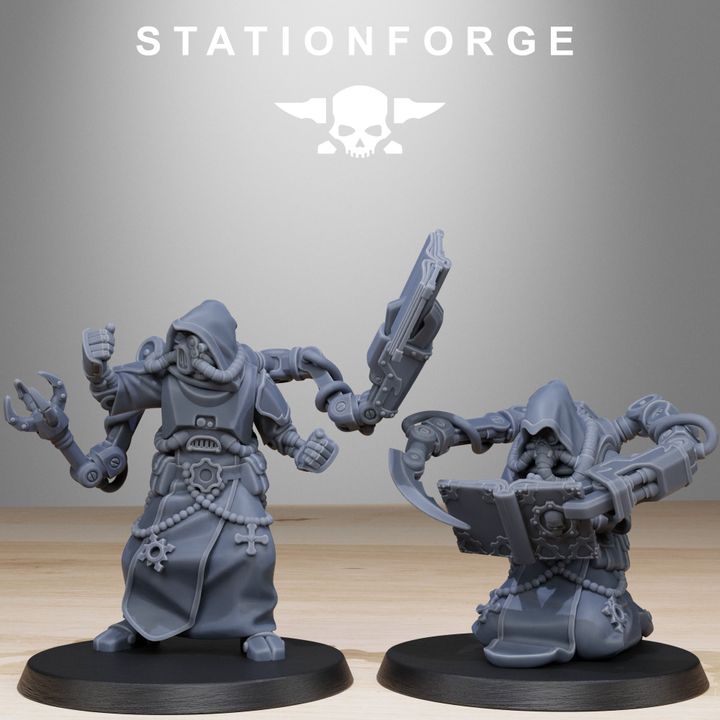 Tech Priests Scavenger Monks (10 Units), 28mm heroic scale unpainted resin, view 6