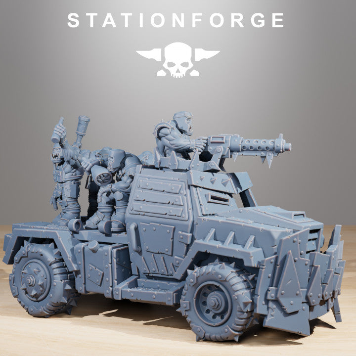 Orks Party Wagon V5, proxy miniature, 28mm heroic scale unpainted resin, view 6