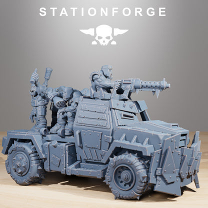 Orks Party Wagon V5, proxy miniature, 28mm heroic scale unpainted resin, view 6