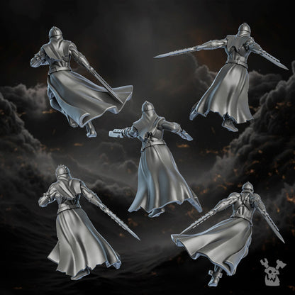 Battle Sisters Unrepentants, proxy miniature, 28mm heroic scale unpainted resin, view 6