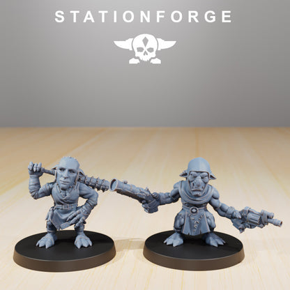 Orks Goblins (10 Units), proxy miniature, squad, 28mm heroic scale unpainted resin, view 3