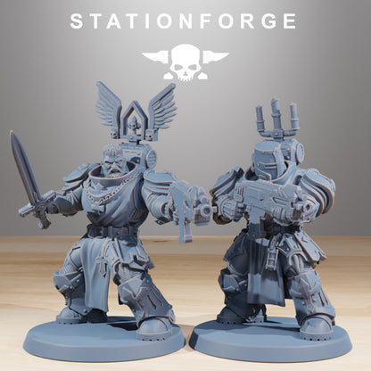 Space Knights Zealots (10 Units), proxy miniature, squad, 28mm heroic scale unpainted resin, view 2