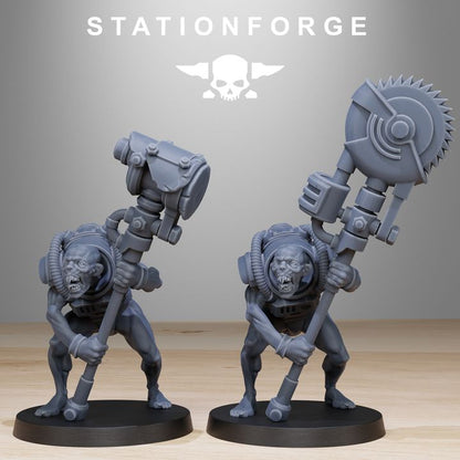 Dark Space Knights Guard Wretched (12 Units), proxy miniature, squad, 28mm heroic scale unpainted resin, view 2