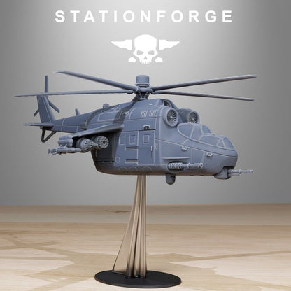 Grim Guard Helicopter, Imperial Army proxy miniature, infantry, 28mm heroic scale unpainted resin, view 2
