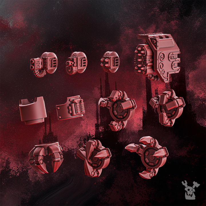 Crimson Knights Heavy Walker, proxy miniature, 28mm heroic scale unpainted resin, view 7
