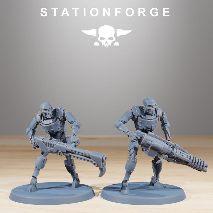 Necro X1 Infantry (10 Units), proxy miniature, squad, 28mm heroic scale unpainted resin, view 4