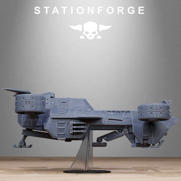 Free Guard Skycrane, Imperial Army proxy miniature, infantry, 28mm heroic scale unpainted resin, view 5