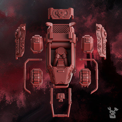 Crimson Knights Buggy, proxy miniature, vehicle, 28mm heroic scale unpainted resin, view 6