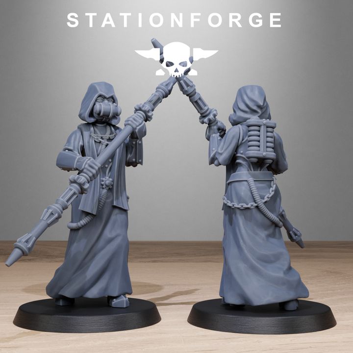 Scavenger Sister Priests, Battle Sisters proxy miniature, character, 28mm heroic scale unpainted resin, view 8