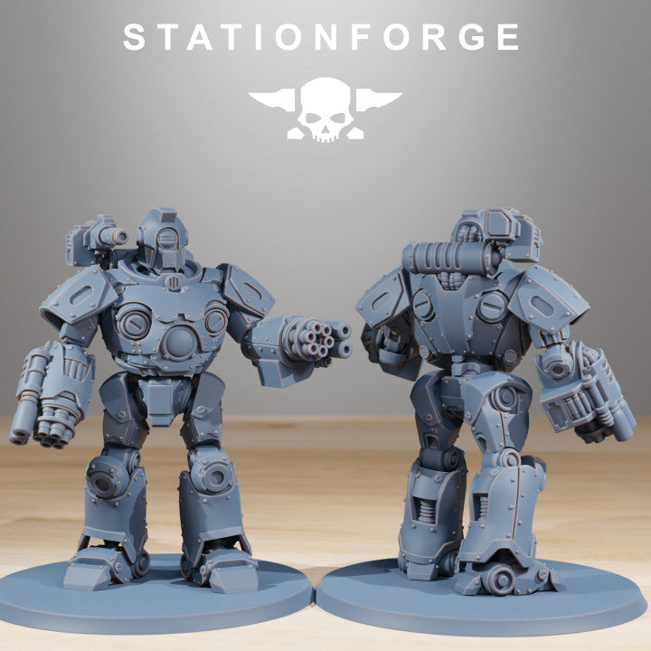 Scavenger Droitex MK3, Tech Priests proxy miniature, 28mm heroic scale unpainted resin, view 2