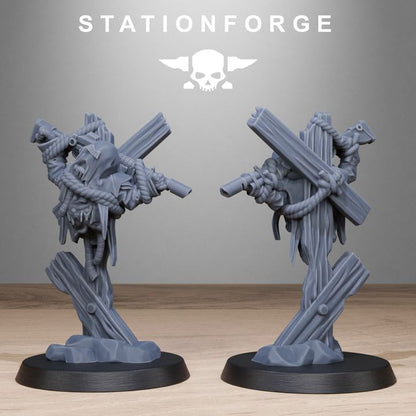 Grim Guard Objective Markers, Imperial Army proxy miniature, infantry, 28mm heroic scale unpainted resin, view 4