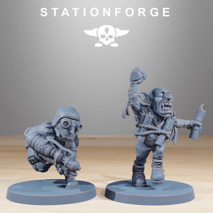 Orks Skillers, proxy miniature, 28mm heroic scale unpainted resin, view 2