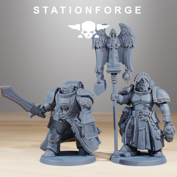 Space Knights Squad (10 Units), proxy miniature, squad, 28mm heroic scale unpainted resin, view 6