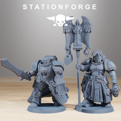 Space Knights Squad (10 Units), proxy miniature, squad, 28mm heroic scale unpainted resin, view 6