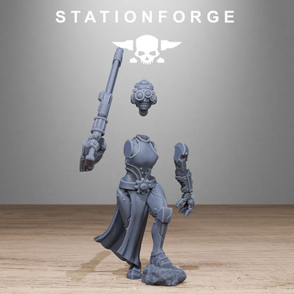 Scavenger Sisters Infantry, Battle Sisters proxy miniature, 28mm heroic scale unpainted resin, view 2