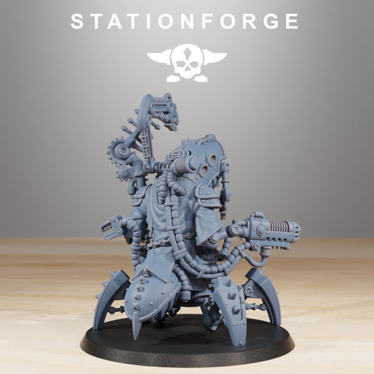 Scavenger Buglator, Tech Priests proxy miniature, 28mm heroic scale unpainted resin, view 2